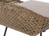 29.25" Outdoor Wicker and Iron Low Back Barstools, Brown, with Beige Cushion N772P528606L