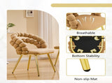 Set of 2 Modern Velvet Dining Chair with Bubble Back, Accent Chair with Gold Metal Legs, Upholstered W3875P446131