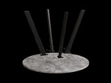 Modern minimalist circular dining table, gray cement texture, suitable for restaurants, kitchens, W1727P251172