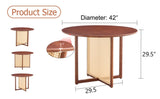 Chinese countryside retro walnut solid wood round table, simple modern imitation rattan table, W1512P355086