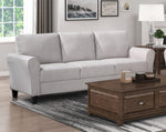 ZUN Modern Transitional Sand Hued Textured Fabric Upholstered 1pc Sofa Attached Cushions Living Room B01156550