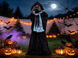 7.2FT Soul Snatching Demon Halloween Animatronic, Animated Head Lowering Motion, Sound Activated 79504142