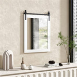 30" x22" Natural Wall Mount Mirror with Wood Frame 17624636