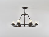 23.62'' Modern 6-Light Black Wagon Wheel Chandelier With Light For Bedroom Bathroom,Living W5008P468517