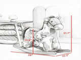 Brown Kids Rocking Horse Soft Plush Horse Rocker with Rabbit Toy, Realistic Neigh for Playroom & 24126253
