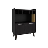 Vance 40" High Bar Cabinet with Six Bottle Cubbies, Two Double Door Cabients, Four Shelves, Living B200P253743