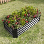 ZUN Metal Raised Garden Bed, Rectangle Raised Planter 4×2×1ft for Flowers Plants, Vegetables Herb Veezyo 62917214