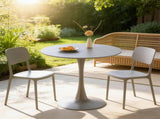 31.5" GREY COLOR TOP Tulip Table Mid-century Dining Table for 2-4 people With Round Mdf Table Top, W234P405191