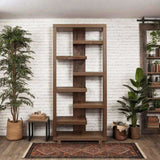 Laurel Canyon 80 inch high Bookshelf, No Assembly Required, Oak Bourbon Finish B108P292286