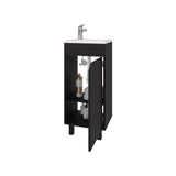 FM FURNITURE Quartzsite Bathroom Vanity with Integrated Sink and Faucet, Wengue B128P293882