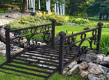 102*51*43cm Garden With Round Iron Ball Flat Top Handrail Garden Iron Bridge Black 61669682