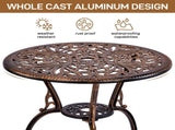 3 PCS Outdoor Bistro Set,Outdoor Patio Set, All-Weather Cast Aluminum Bistro Table Set for Backyard, 68244949