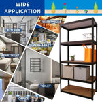 ZUN Storage Shelves - 5 Tier Adjustable Garage Storage Shelving, Heavy Duty Metal Storage Utility Rack 26453987