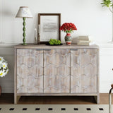 Accent Cabinet Farmhouse Style 3 Door Wooden Cabinet Sideboard Buffet Server Cabinet Storage W1435P184911