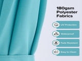 10 ft Patio Umbrella for Table, Outdoor Sun Umbrella with 32 LED Solar Lights, Lake Blue 76771866