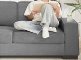 83.86"Snowfleece Fabric sofa,Modern Compressed Couch,3-Seater Sofa, Furniture for Living W1359P215068