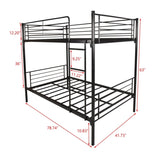 Twin over Twin Bunk Bed, Metal Frame with Ladder W84034154