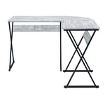 ZUN Antique White and Black L-shaped Writing Desk B062P186499