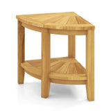 Bathroom Shower Chair,Teak Wood Shower Bench with Storage Shelf 84391729