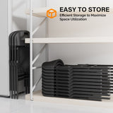 2pcs 47*54*84cm Garden Plastic Folding Chair Black 50710941