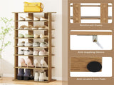 7-Tier Double-Row Shoe Rack with Adjustable Shelves, Anti-Tipping Narrow Storage Rack for Entryway 17788634