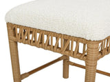 Lucia 25.5" Backless Upholstered Counter Stool with Resin Rattan Frame, Ivory White Boucle B2719P238395