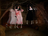 Outdoor Halloween Decorations 2 Packs Hanging Ghosts Decor with Lighted Up Eyes and Horror Scream, 21689566