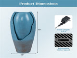 16"32" Outdoor Cracked Jar Water Fountain with LED Lights Resin Patio Water Feature 94736083