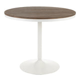 Dakota Industrial Dining Table in White Metal and Brown Wood-Pressed Grain Bamboo by LumiSource B202P223340
