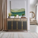 48" Wide 4 Doors Modern Sideboard with 3 Top Drawers, Freestanding Sideboard Storage Cabinet W75741394
