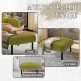 UNITED WE WIN Small Ottoman Footstool with Legs, Corduroy Fabric Ottoman Foot Stool with Soft Padded W1568P307256