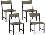 4 PCS Industrial Dining Chairs, 330LBS Capacity Metal Frame Kitchen Side Chairs, Gray 44746164