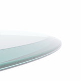 32" Inch Round Tempered Glass Table Top Clear Glass 1/2" Inch Thick Beveled Polished Edge W241P248444