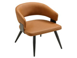 Modern Kitchen Dining Chair Set , brown faux leather soft cushion, curved wrap-around W5815P583490