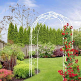 Metal Garden W74.4'' x H98.4'' Garden Arbor Trellis Climbing Plants Support Rose Outdoor W1586P268771
