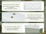 21.6 inch Modern Floating Bathroom Vanity with Ceramic Basin - Perfect for Small Bathrooms, N729P170388F