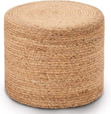 Round Pouf Ottoman Natural Seagrass Pouf Footrest, Foot Stool for Bedroom Living Room Accent 47345552
