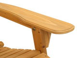 Folding Wooden Adirondack Lounger Chair with Natural Finish 91080589