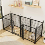 ZUN Dog Playpen 8 Panels 32" Height Heavy Duty Dog Fence Puppy Pen for Large Medium Small Dogs Indoor W578P187933