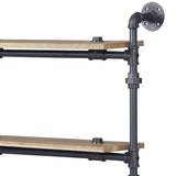 Oak and Sandy Black Rectangle 5-Tier Wall Shelf B062P184603