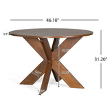 Round Dining Table Modern Farmhouse Kitchen Table, Cherry N779P266070C
