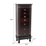 ZUN Standing Armoire Cabinet Makeup Mirror and Top Divided Storage Organizer, Large Standing 32145954