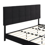 ZUN King Size Upholstered Platform Bed Frame with Linen Fabric Headboard, No Box Spring Needed, Wood W311107471