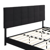 King Size Upholstered Platform Bed Frame with Linen Fabric Headboard, No Box Spring Needed, Wood W2297P284489