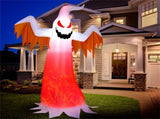 8FT Halloween Inflatable White Ghost - Rotatable Colorful LED Flame Lights, 190T Waterproof 76642105