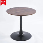 ZUN 31.5"BLACK AND WALNUT Tulip Table Mid-century Dining Table for 2-4 people With Round Mdf Table Top, W234P143406