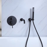2-Handle Tub Spot Wall Mount Rain Mixer Shower Faucet Tub and Shower Faucet with Hand Shower in SOBD858MB