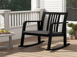 Solid Rubber Wood Rocking Chair, 400 LBS Weight Capacity Indoor Lounge Chair with Linen 90531650