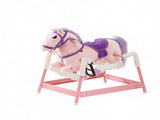ddler Pink Spring Ride-On Horse Plush Rocking Horse with Sounds & Foot Stirrups, for Kids 3-8Years 08480929