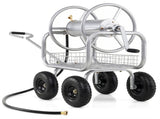 Heavy Duty Garden Hose Reel Cart with 10" Pneumatic Wheels, Large Capacity Hose Winder with Storage 54788785